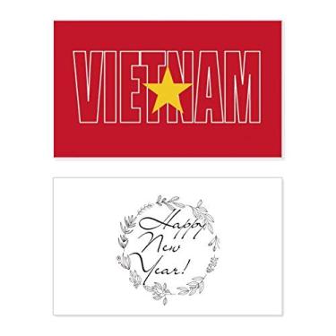 Imagem de Bandeira do país do Vietnã Nome do festival Ano Novo Cartão de felicitações Bless Mensagem Presente