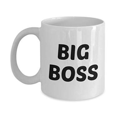 Imagem de SpreadPassion Caneca de café Big Boss - xícara de café de chá engraçado de cacau quente - novidade ideia de presente de aniversário de Natal