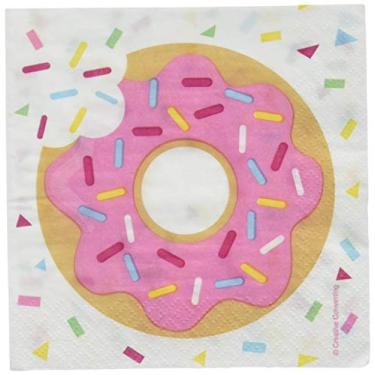 Imagem de Creative Converting Guardanapo de bebida 322292 Donut, 16,5 cm x 16,5 cm, multicolorido