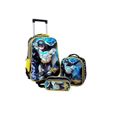 Imagem de Kit Infantil Escolar Batt Carrinho Estojo Lancheira Trmica