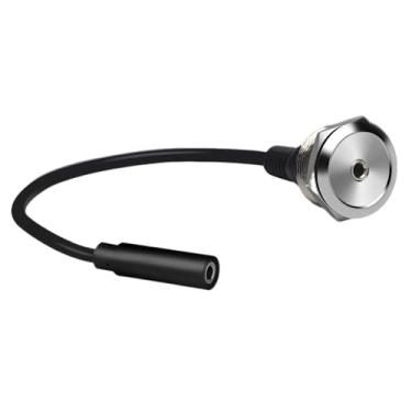 Imagem de YiKaiEn Adaptador de áudio TRS fêmea para fêmea de 3,5 mm - conector de tomada estéreo de montagem em painel roscado, cabo curto para soquete de fone de ouvido e extensões de porta de áudio - prata 20