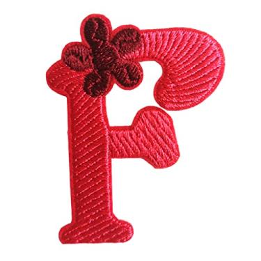 Imagem de 5 Pçs Patches de letras de chenille adesivos de ferro em remendos de letras universitárias com glitter bordado patch costurado em remendos para roupas chapéu camisa bolsa (rosa choque, F)