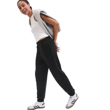 Imagem de GAP Calça jogger feminina de lã de cintura alta, Preto verdadeiro, P