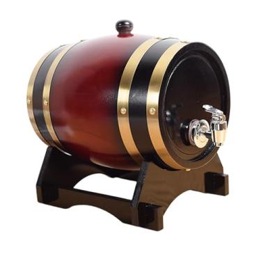 Imagem de Generic Barril de madeira para cerveja, decoração vintage, presente, balde de vinho, dispensador para armazenamento de cerveja, espíritos, brandy, festa, 3L Vinho Tinto