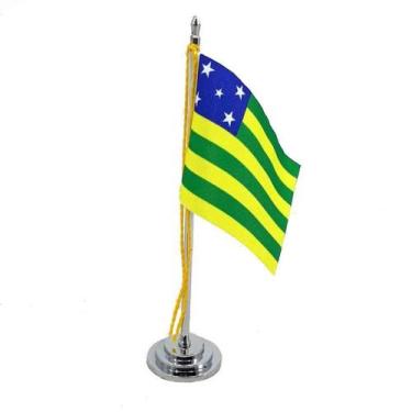 Imagem de Mini Bandeira Mesa Goiás Mastro 15 Cm Poliéster - Sp Bandeiras