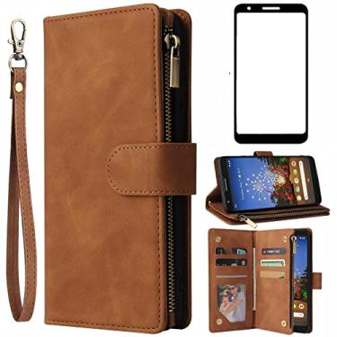 Imagem de Asuwish Capa tipo carteira compatível com Google Pixel 3a XL, protetor de tela de vidro temperado e porta-cartões, acessórios de celular, capas de celular para Pixel3aXL Pixle 3aXL A3 Pixel3a LX