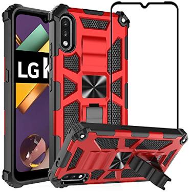 Imagem de Ailiber Compatível com LG K22, LG K32, LG K22+ Capa com protetor de tela, para suporte magnético para carro, suporte de suporte, durável, à prova de choque, capa protetora de telefone armadura