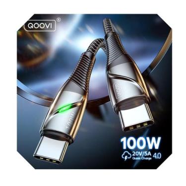 Imagem de Cabo Tipo-c Para Typo-c Qoovi Turbo Qc 3.0 Carga Rápida 100w