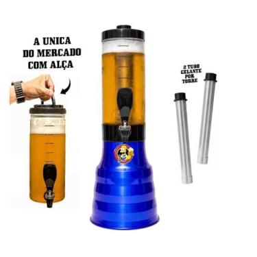 Imagem de 3 Torre De Chopp Cerveja Beer 2 L Azul 2 Refil Com Alça Duff - BEER CH