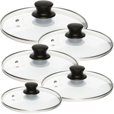 Imagem de Jogo Tampa De Vidro Para Panelas Frigideiras Com 5 Peças Nº 16 18 20 2