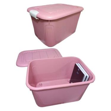 Imagem de Caixa Organizadora 50l Contêiner Com Travas E Rodinhas - Plasnorthon, 