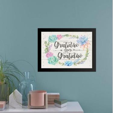 Imagem de Quadro Gratidão Gera Gratidão - Horizontal 33X24Cm - Vidro - Quadros O