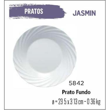 Imagem de Prato Jasmin Fundos - Sopa - 23cm Branco - Duralex , Branco, 1