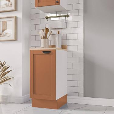 Imagem de Balcão 1 Porta 40cm com Tampo Arizona Cabecasa Madeiramadeira Branco/Terracota