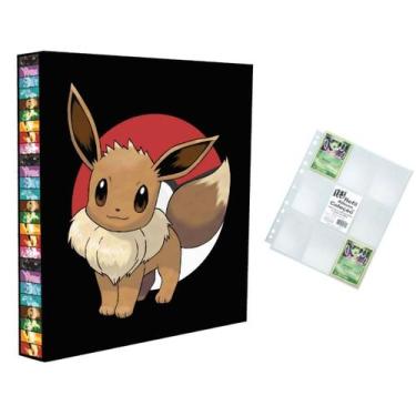 Imagem de Álbum Pasta Fichário Pokemon com 10 Folhas YES 9 Bolsos Eevee Capa Dur