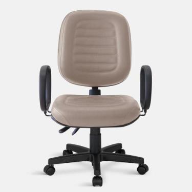 Imagem de Cadeira Diretor Belluno Giratória Back com Braços Bege - Flex Cadeiras