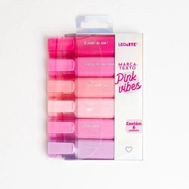 Imagem de Caneta Marca Texto Tons de Rosa Pink Vibes c/6 Cores Leo Arte - LEOART