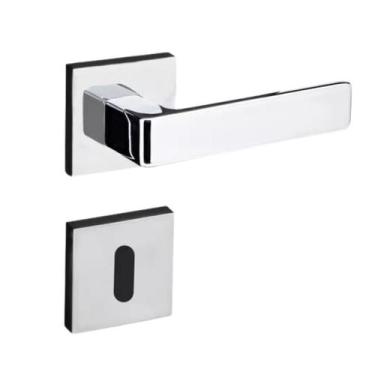 Imagem de Fechadura porta interna quarto sala modena pado cromada 55mm quadrada 