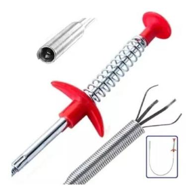 Imagem de Desentupidor Ralo Cuba Pia Vaso Cano Pinça Pegador De Cabelo - 60cm - 