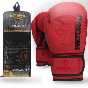 Imagem de Luva de Boxe e Muay Thai First FX2 Pretorian, Vermelho, Preto, 10 Oz