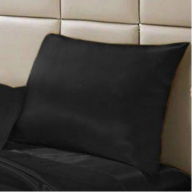 Imagem de 1 Fronha Simples de Seda Charmousse 90cmx50cm - Dryka Enxovais, PRETO