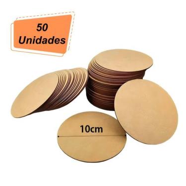 Imagem de 50 Porta Copo Disco De Madeira 10 cm Cor Cru Natural Cortado a Laser -