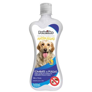 Imagem de Shampoo Condicionador Antipulgas 3 em 1 HIdratação Cães Gatos Maciez -