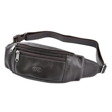 Imagem de Bolsa Pochete JOVI em Couro Galvani, Marrom café