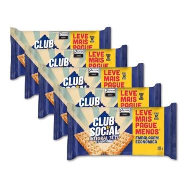 Imagem de Biscoito Club Social Integral Kit 5 packs de Bolachas 288g
