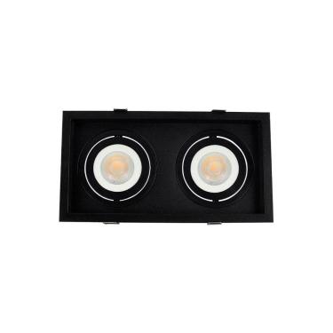 Imagem de Spot De Embutir Recuado Nordecor Flea Duo Para 2 Lâmpadas Par20 E27 Bivolt Preto 6334