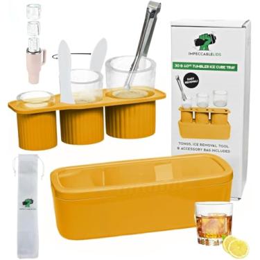 Imagem de Impeccable Lids Molde de gelo Stanley – Bandeja para cubos de gelo para copos de 30 e 1,134 g, molde de silicone de 3 camadas – Inclui pinças e 2 ferramentas de gelo para fácil remoção, grande,