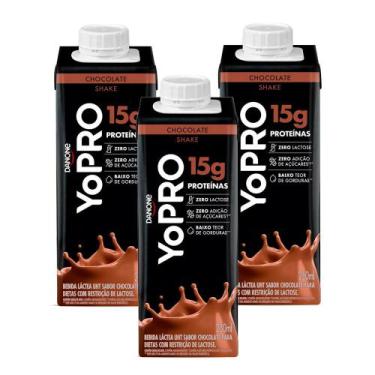 Imagem de Kit 3 YoPRO Bebida Láctea UHT Chocolate 15g de proteínas 250ml - Danon