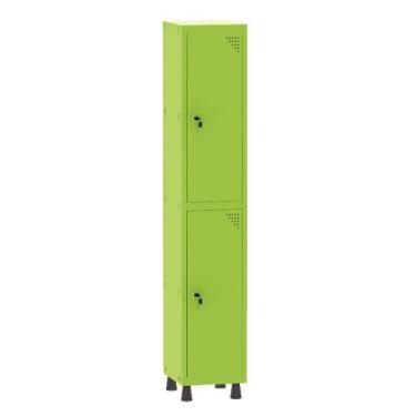 Imagem de Armário Guarda Volume Locker Roupeiro 1 Vão 2 Portas Aço GRF501/2 Verd