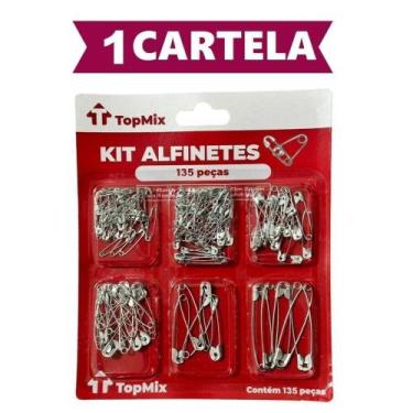 Imagem de Alfinete De Segurança 135 Peças 6 Tamanhos - Top Mix