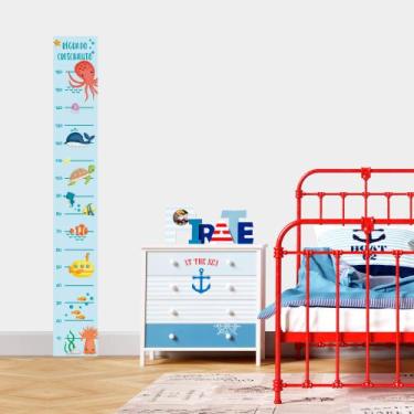 Imagem de Régua Adesivo de Crescimento Fundo do Mar Azul - Kanto Store