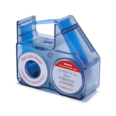 Imagem de NIIMBOT Fita de etiquetagem compatível, fitas de reposição para impressora de etiquetas de transferência térmica B18/N1, impressão clara longo tempo de armazenamento, até 16 metros, azul