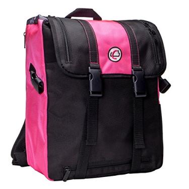 Imagem de Mochila para laptop BKP-102 da Case-It com suporte oculto, serve para laptops de 13 polegadas, preto/rosa (BKP-102 BLKP)