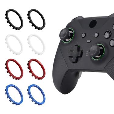 Imagem de eXtremeRate Anéis de destaque para controle de núcleo Xbox Elite Series 2, kits de substituição para Xbox Elite V1, também capa de versão ASR para controle Xbox Series X|S - Preto/Branco/Vermelho/Azul