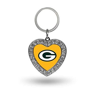 Imagem de Rico Industries Chaveiro NFL Green Bay Packers metal strass coração, 3,5 x 7,6 cm, unissex adulto, principal