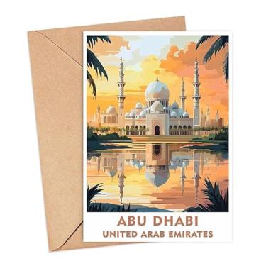 Imagem de Cartão de visita da cidade de Abu Dhabi - Cartão de viagem da cidade de Abu Dhabi - Arte de viagem de Abu Dhabi - Presente de cartão da cidade de Abu Dhabi - Cartão de felicitações da cidade - Cartão