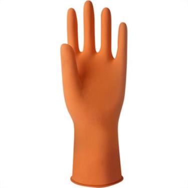 Imagem de Luva Sanro Forrada Laranja Plus M - Kit C/10 Unidades