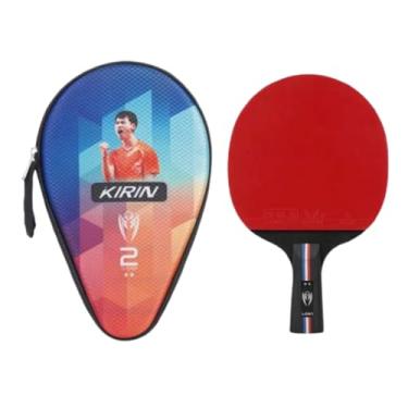 Imagem de Raquete Ping Pong 2 Estrelas Profissional Classineta Modelo Cabo Curto CS Loki Kirin K2 Tênis de Mesa Aprovado ITTF + Capa de Raquete Raqueteira de Proteção