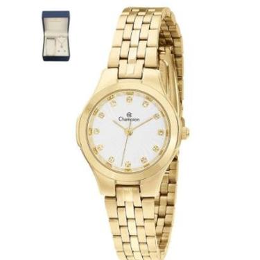 Imagem de Relogio Champion Pequeno dourado CN25458W + kit semi joia-Feminino