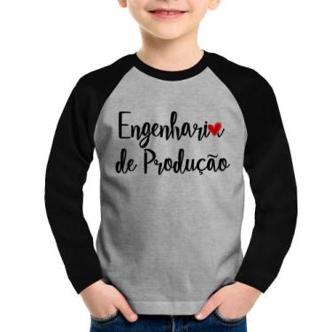 Imagem de Camiseta Raglan Infantil Engenharia de Produção Manga Longa - Foca na 