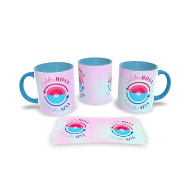 Imagem de Canecas Azul de Porcelana Personalizadas Novembro Azul (Mod.2)