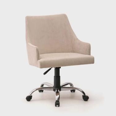 Imagem de Cadeira Estofada de Encosto Curvado com Apoio de Braço Tipo Concha Base com Rodízios Marlowe