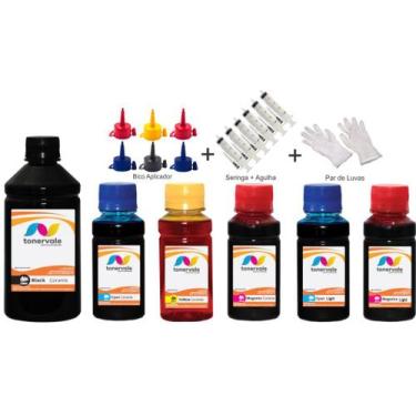 Imagem de Kit 6 Tinta Para Epson RX600 T048120 a 486 CMYK 250ml Black e 100ml Co