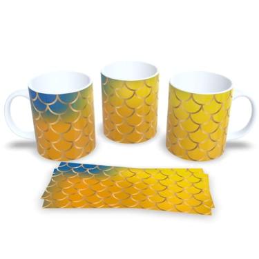 Imagem de Caneca Escamas de Sereia – Brilho Mágico e Colorido (Mod.34)