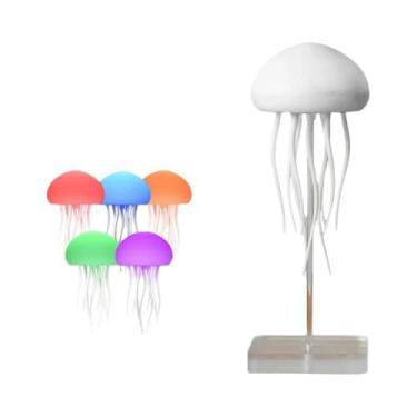 Imagem de Candeeiro De Mesa De Água-viva Que Muda De Cor Ajustável USB Recarregá