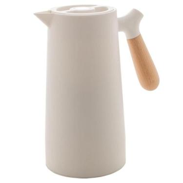 Imagem de Garrafa Térmica Cabo Madeira Para Café Leite Chá 1litro - Bella Home, 